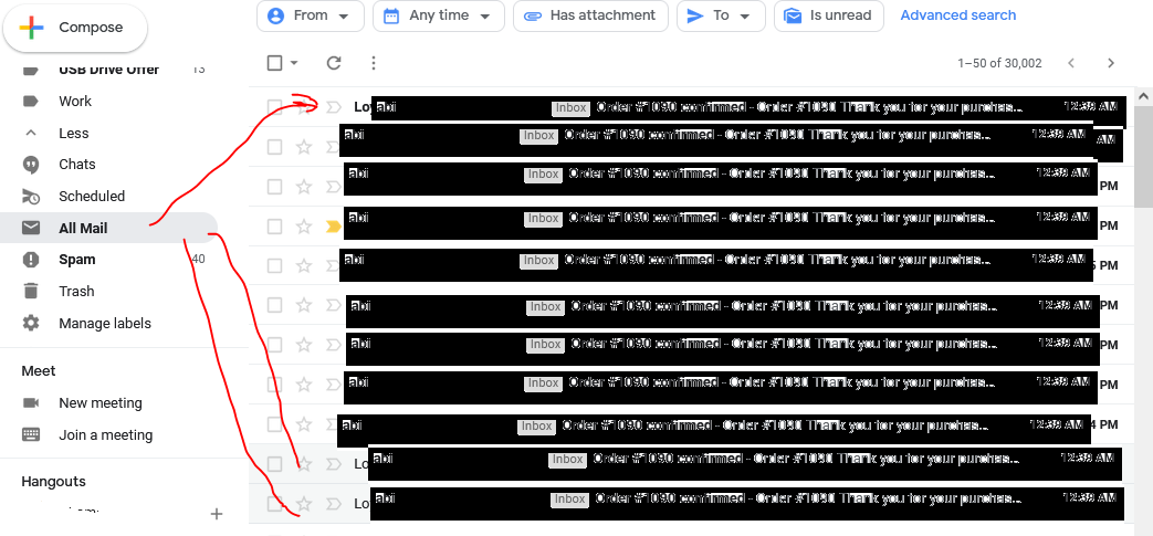 為什么 shopify 電子郵件會轉到“所有郵件”而不是“收件箱”？