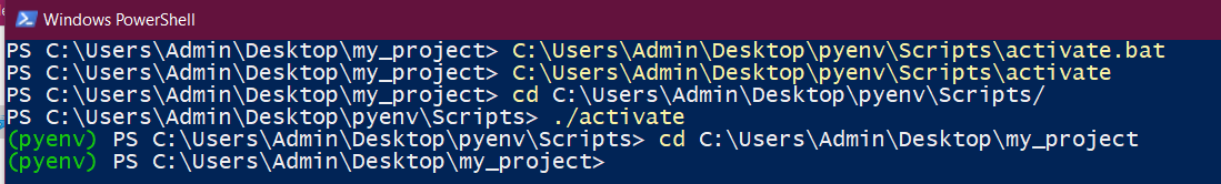 如何在一個命令中從任何目錄使用 PowerShell 激活環境?