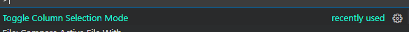 Visual Studio Code 選擇上下相同的位置,而不是前后的整行(見圖)