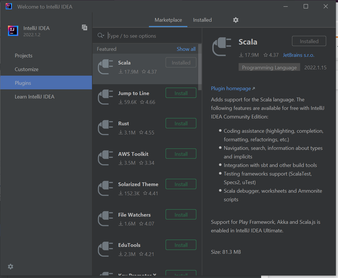 在 intellij 上創建一個 scala 專案