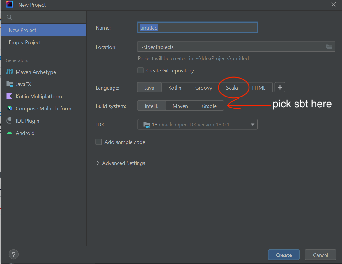 在 intellij 上創建一個 scala 專案