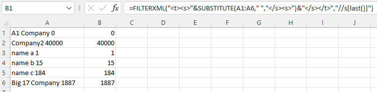 是否有一個excel公式可以從單元格中的字串末尾提取數字，其中長度并不總是恒定的