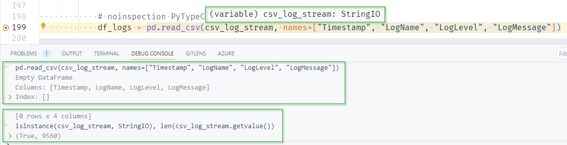 Pandas：使用 read_csv 從 StringIO 讀取時為空資料框