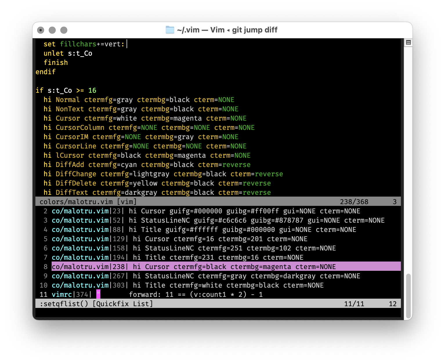 使用 vimdiff 作為 git difftool 時列出檔案對