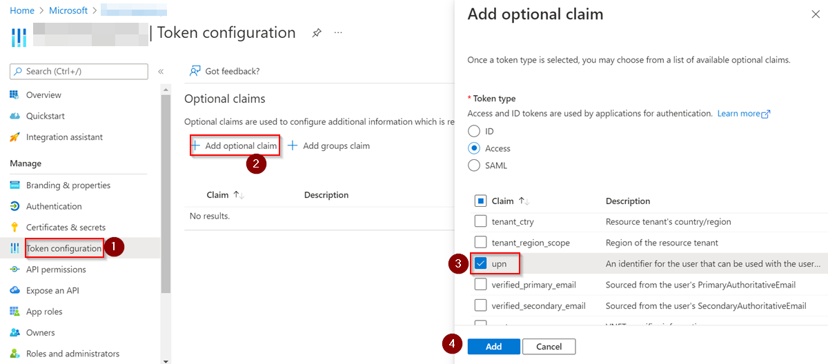 在使用 Azure AD 客戶端憑據流生成的訪問令牌中的 UPN 宣告中添加自定義值