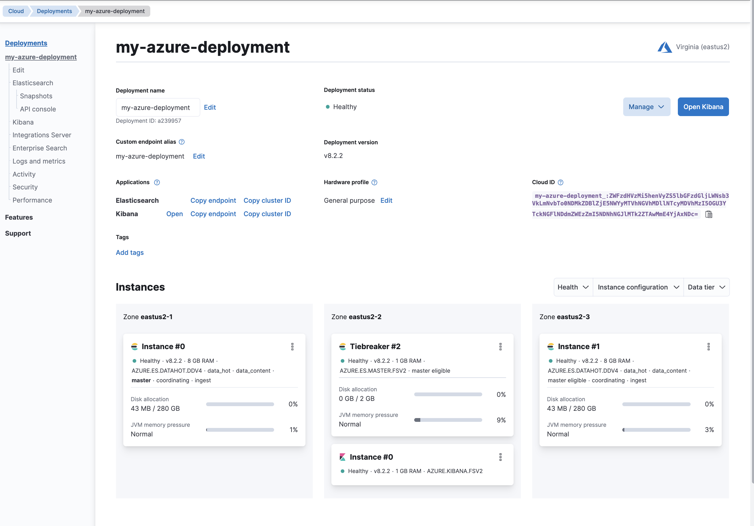 如何向 Azure 托管的 Elastic Search 添加更多節點