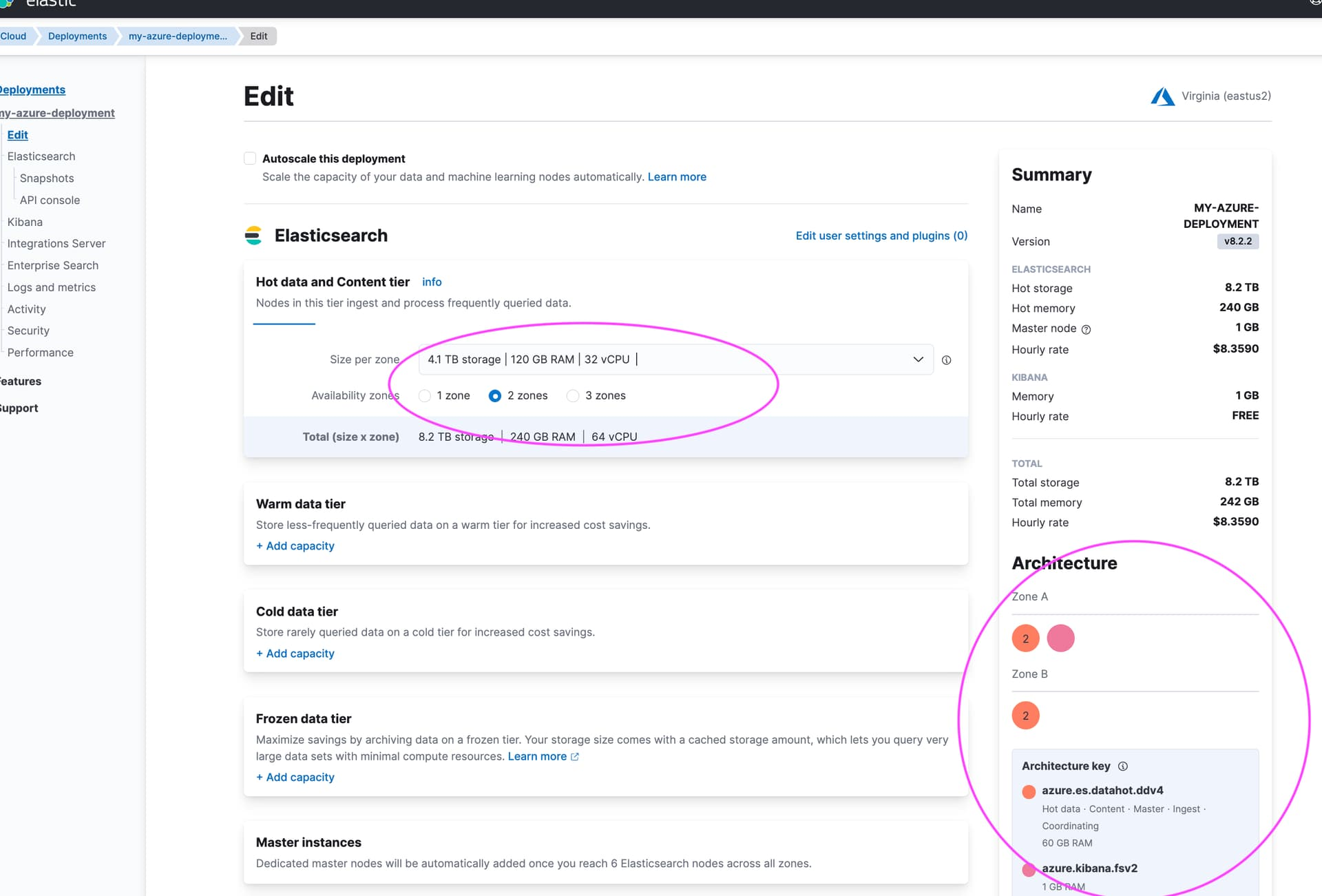 如何向 Azure 托管的 Elastic Search 添加更多節點