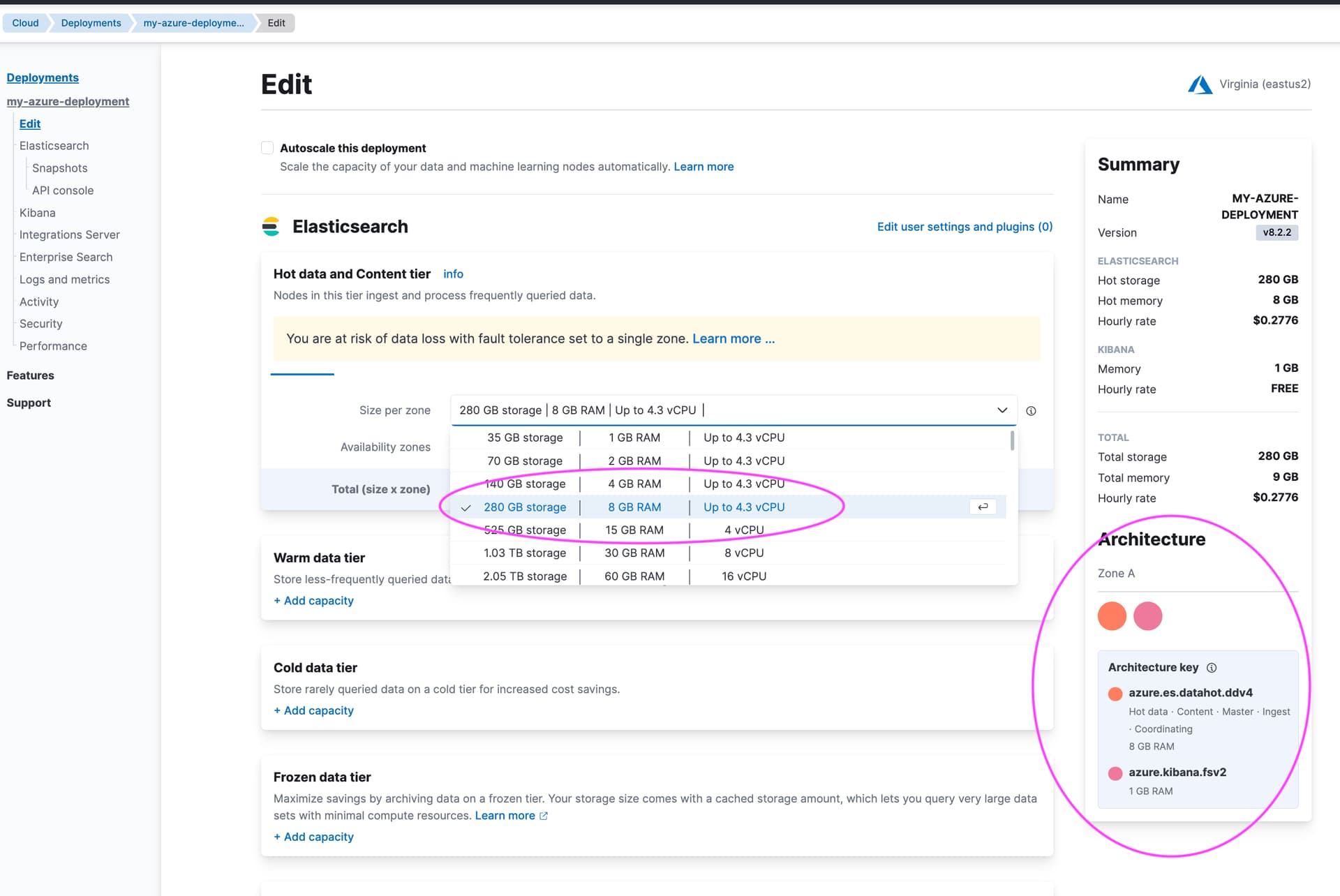 如何向 Azure 托管的 Elastic Search 添加更多節點