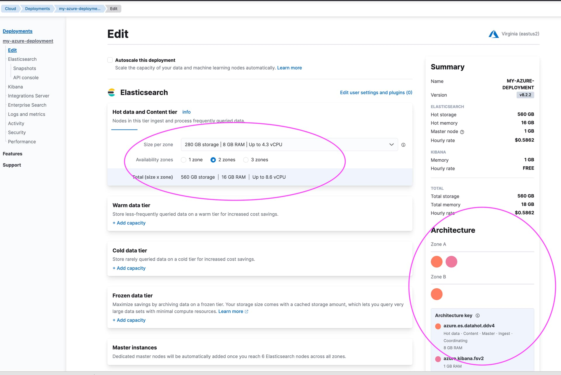 如何向 Azure 托管的 Elastic Search 添加更多節點