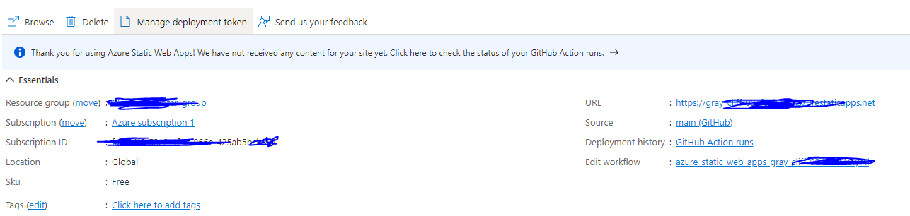 將靜態 HTML 網站從 Github 部署到 Azure 靜態 Web 應用程式