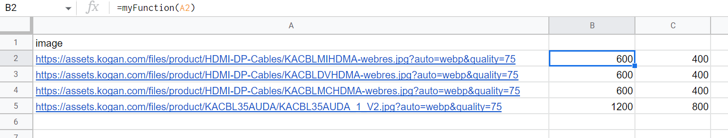 通過 ImgApp Google Sheet Library 從影像鏈接中提取寬度和高度