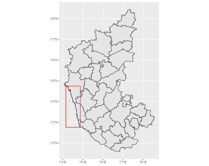 ggplot2,空間地圖,在邊界上添加一條線段