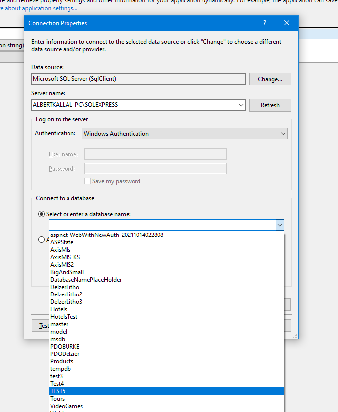 將 SQL Server 鏈接到 Visual Studio