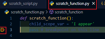 如何在使用 VS Code Python 除錯控制臺時查看父作用域中的變數