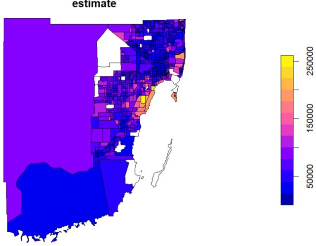 使用 Tidycensus 創建雙變數等值線圖?