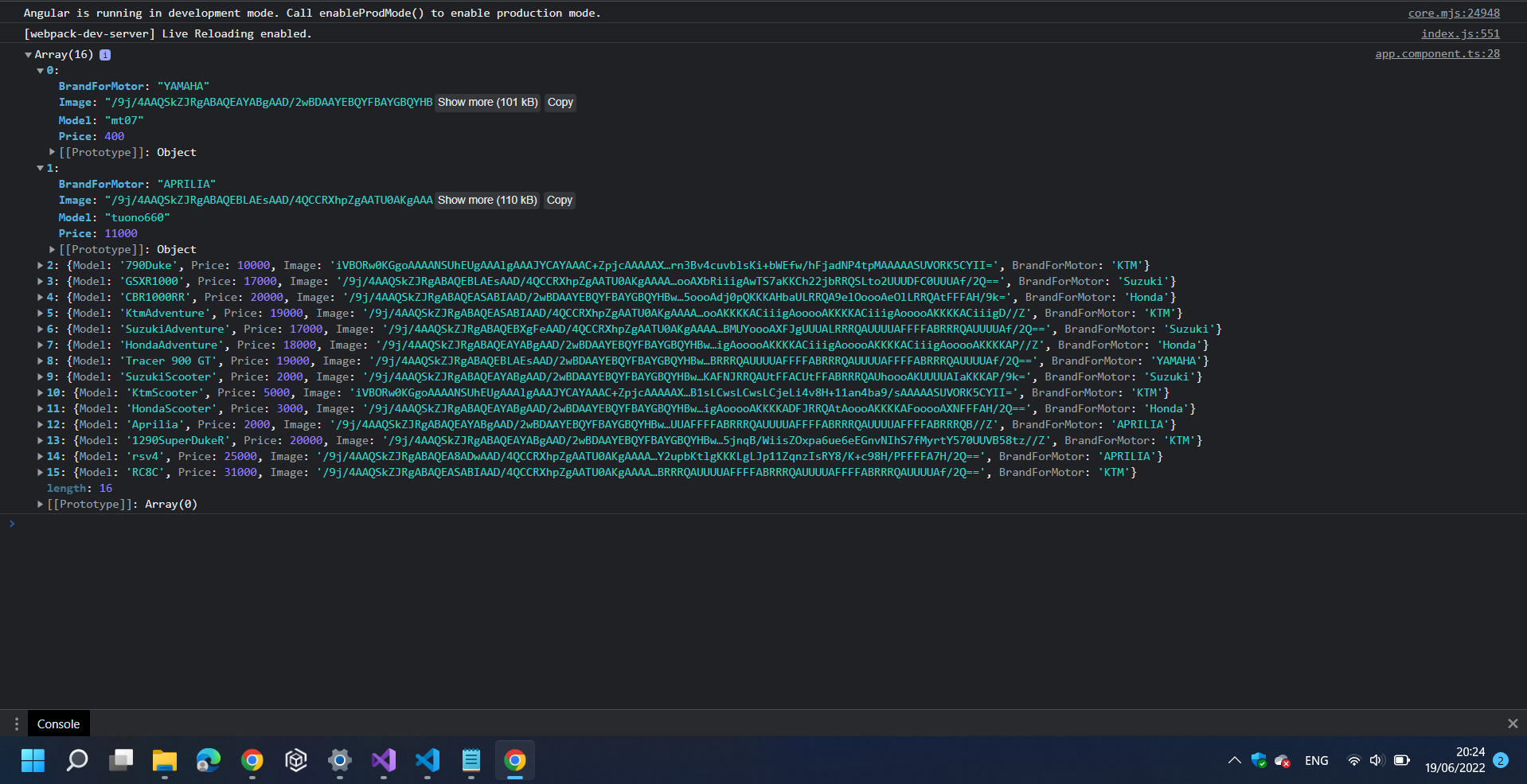 連接到 ASP.NET Web API 的 Angular 專案不在瀏覽器中顯示資料