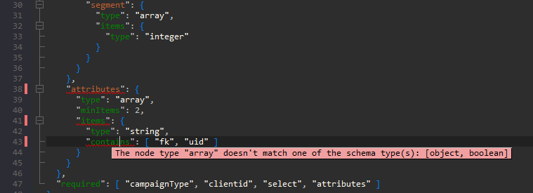如何為包含一些固定值并可能具有其他附加值的陣列字串創建陣列 json 架構