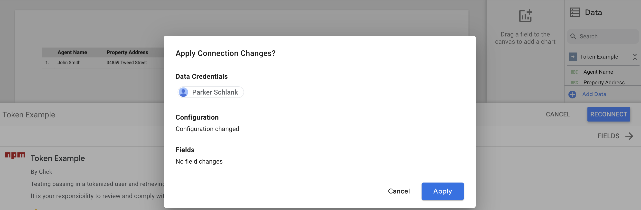 Google Data Studio 社區連接器：通過嵌入 URL 傳遞令牌不起作用