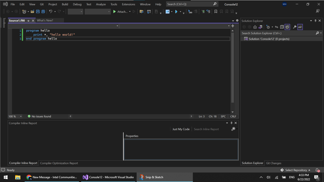 Visual Studio 2022 中的 Fortran