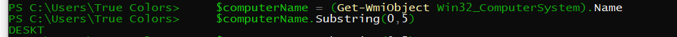使用 PowerShell,如何使用 Substring 從輸出中提取計算機名稱