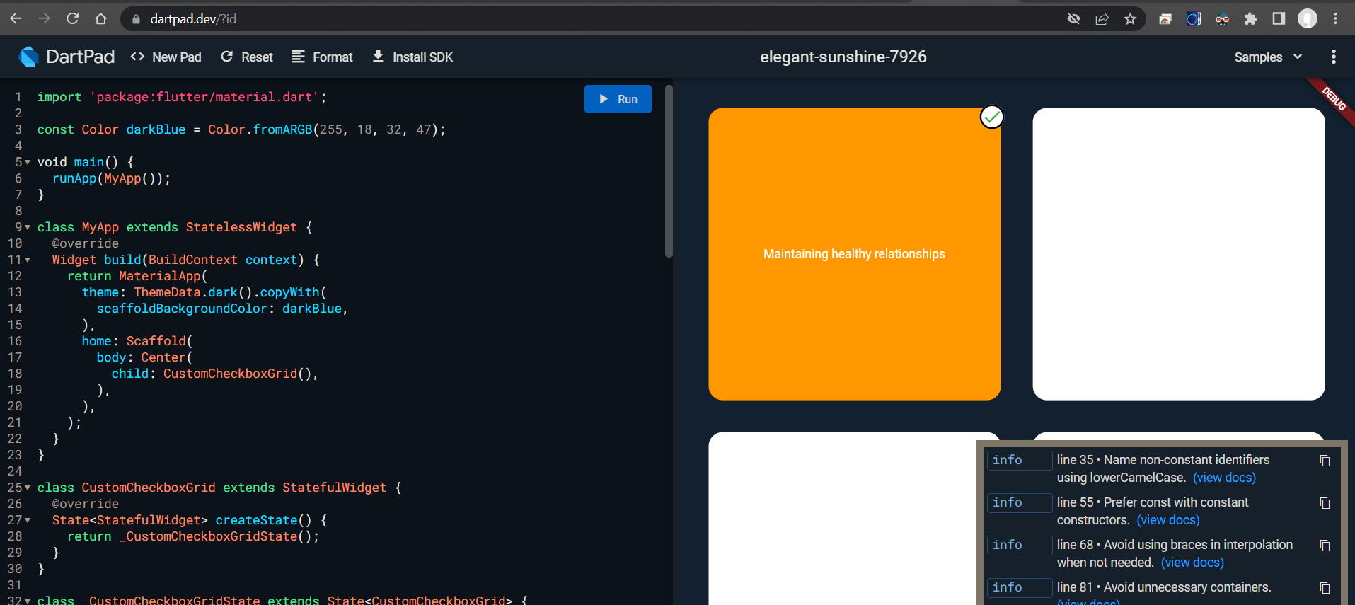 如何讓 Flutter GridView 在點擊時改變顏色