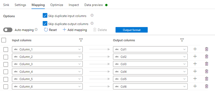 在讀取存盤在 ADLS 中的 CSV 時,發現 Azure 資料工廠中的列數超過了預期的列數