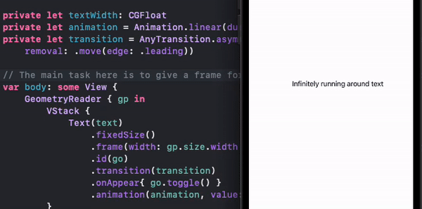 在 SwiftUI 中為螢屏上和關閉螢屏上的文本設定影片
