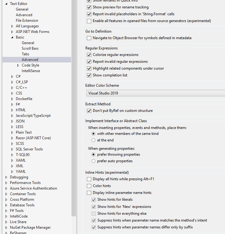 Visual Studio 在 C 中函式的引數前面列出引數名稱