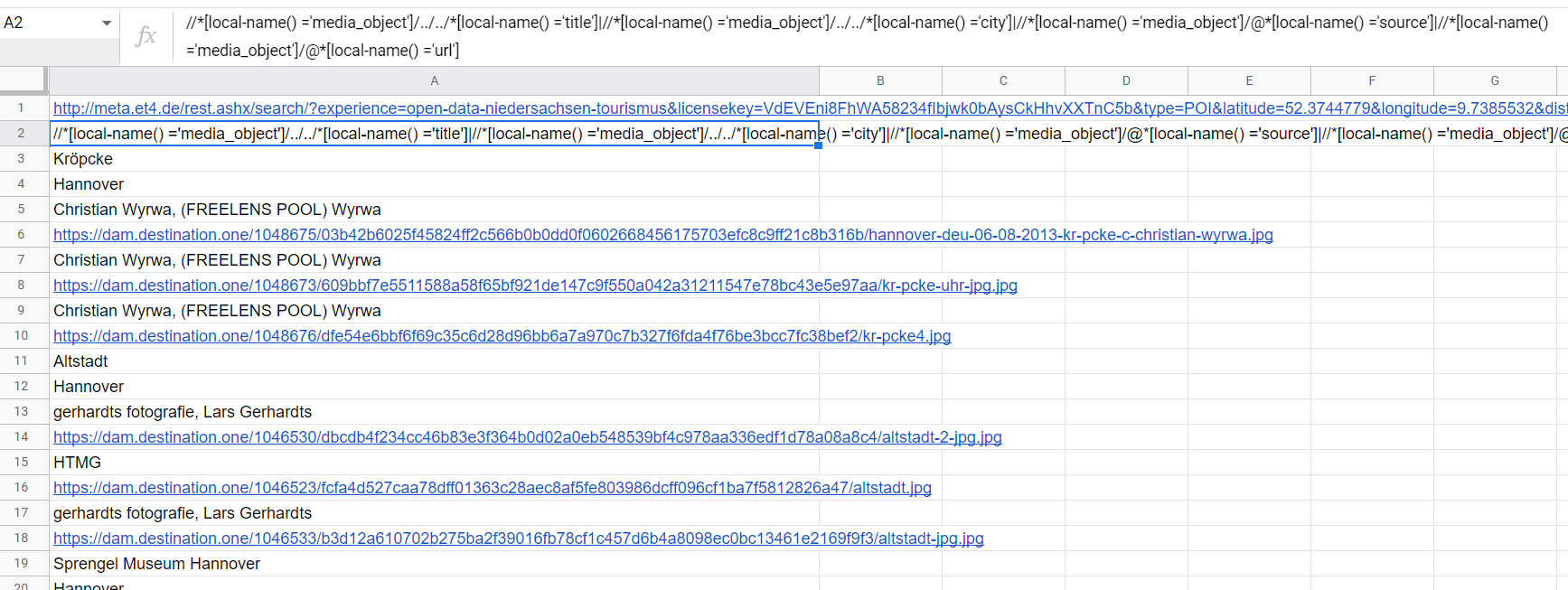 使用帶有 ImportXML 的 Google 表格從網站獲取資料