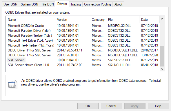 從哪里下載舊的 SQL ODBC 驅動程式版本 10(不是 Native Client)