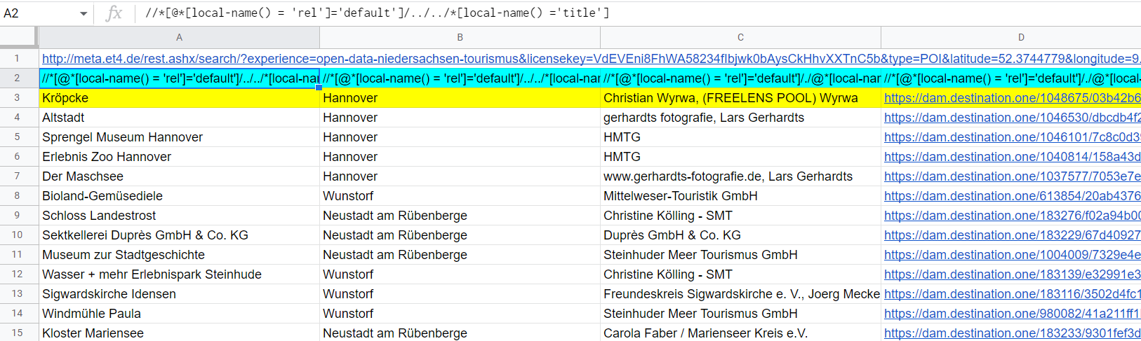 使用帶有 ImportXML 的 Google 表格從網站獲取資料