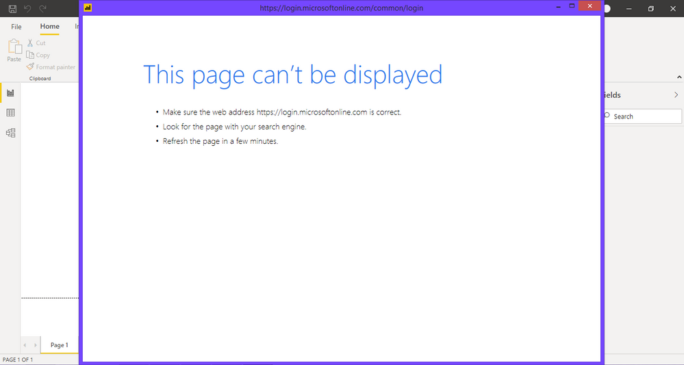 PowerBi 錯誤。我們無法連接。請洗掉您的憑據并稍后重試