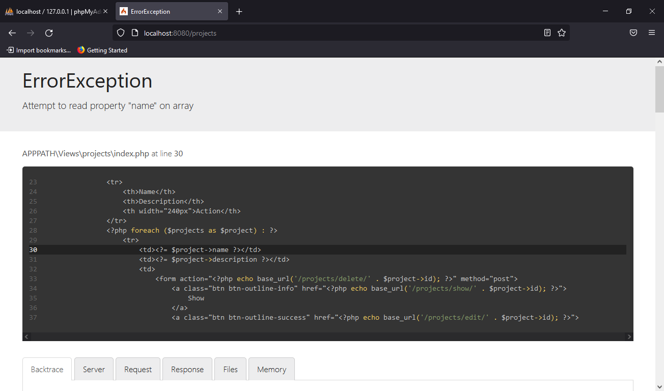 Codeigniter 4:在 BaseBuilder 上執行 ->findAll() 時出現“嘗試讀取陣列上的屬性 'name'”錯誤