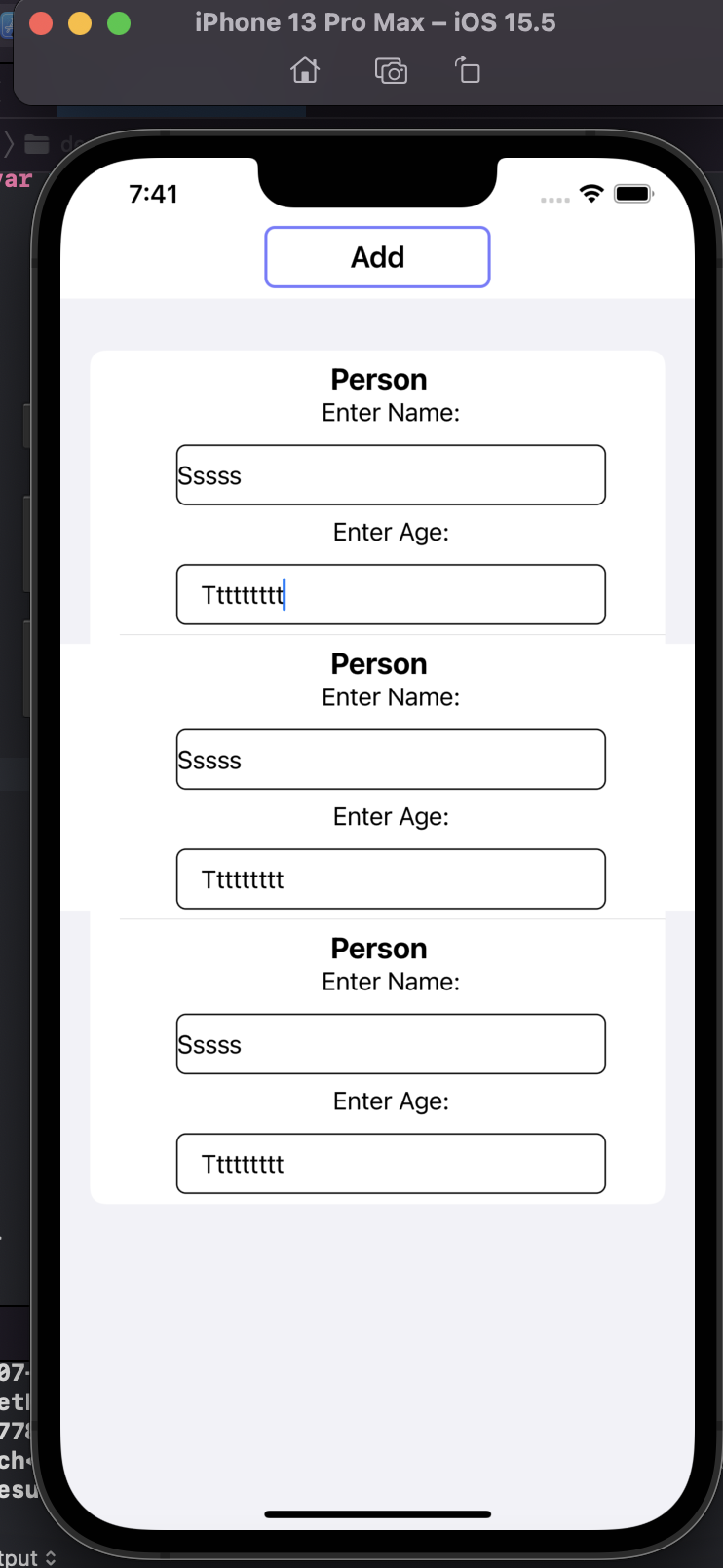 TextField 重復輸入 SwiftUI
