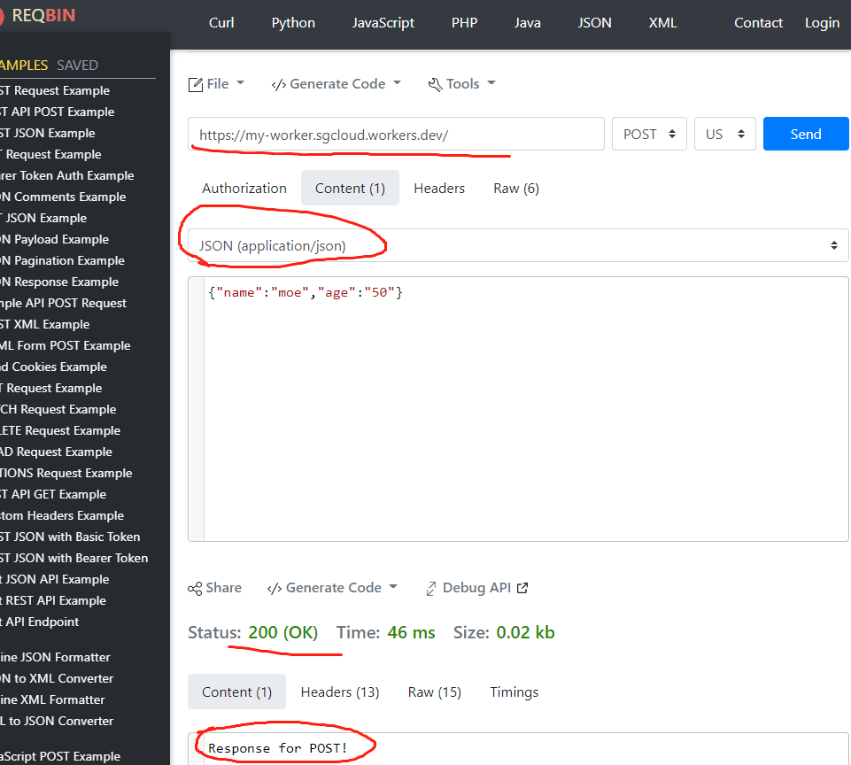 發送 JSON HTTP POST 失敗,但發送文本 HTTP POST 成功。為什么?