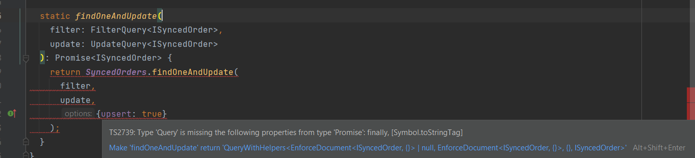Mongoos `findOneAndUpdate` 回傳 `QueryWithHelpers` 而不是結果