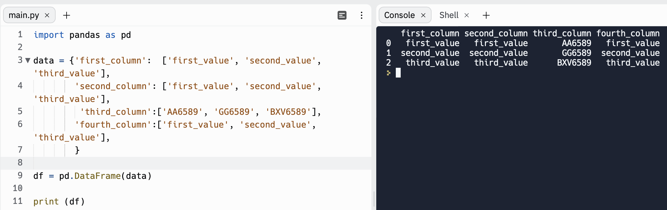 Python在列中的數字和字符之間插入空格
