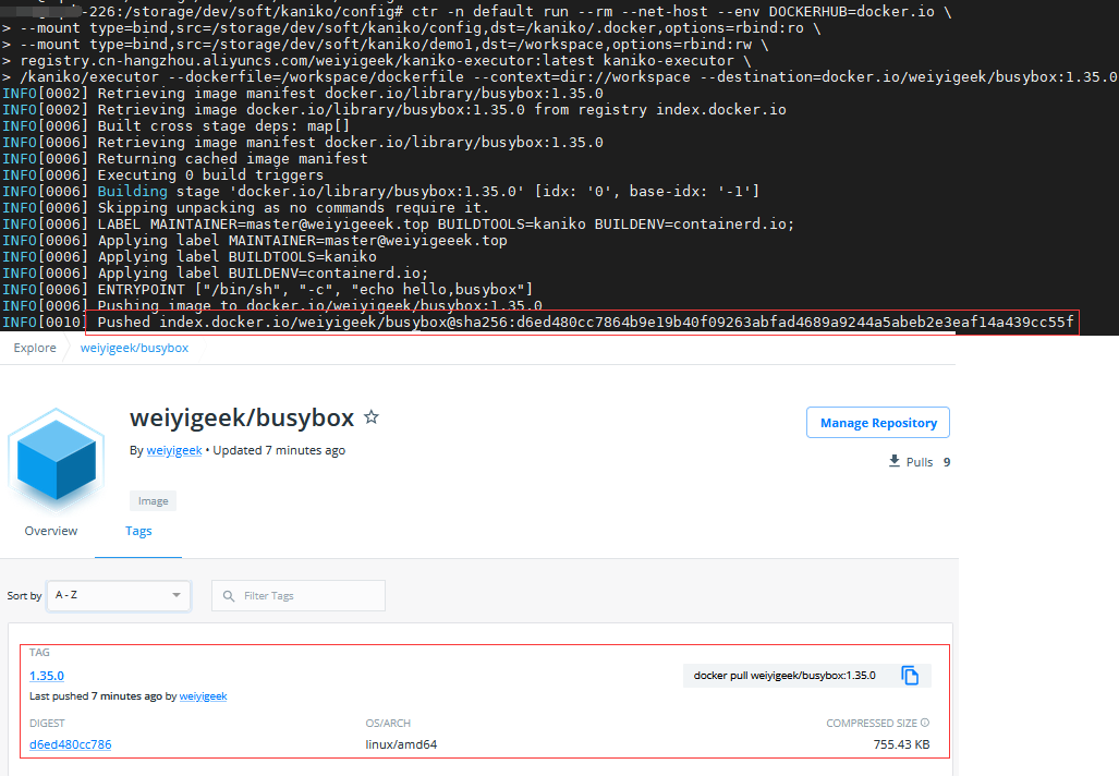 WeiyiGeek.在containerd.io進行鏡像構建并發布到hub中