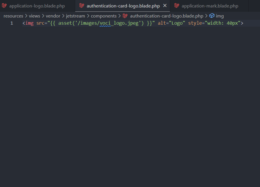 laravel jestream - 為什么我看不到我改變的新標志