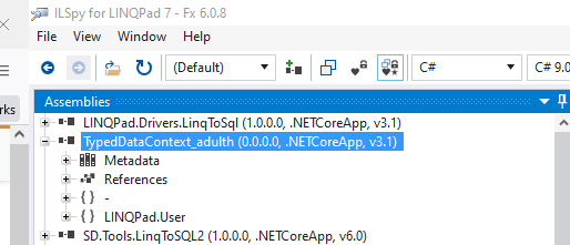 從 Linqpad 中的結果構建模型
