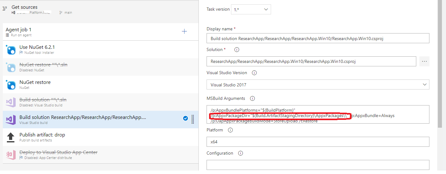使用 Dev-Ops 管道構建 Xamarin 應用程式,構建完成,發布失敗,