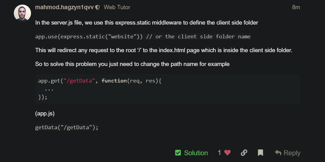 node.js express 服務器對 GET 請求回傳意外回應