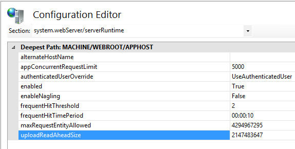 ASP.NET Web 服務 413 請求物體太大錯誤