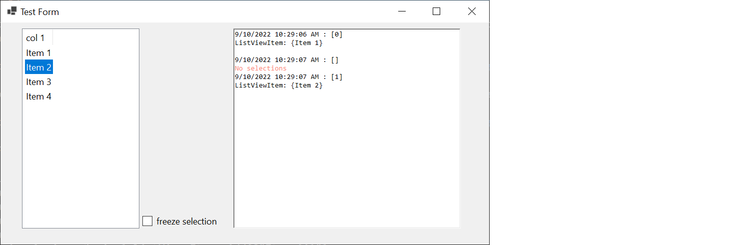 Winforms ListView 專案選擇錯誤