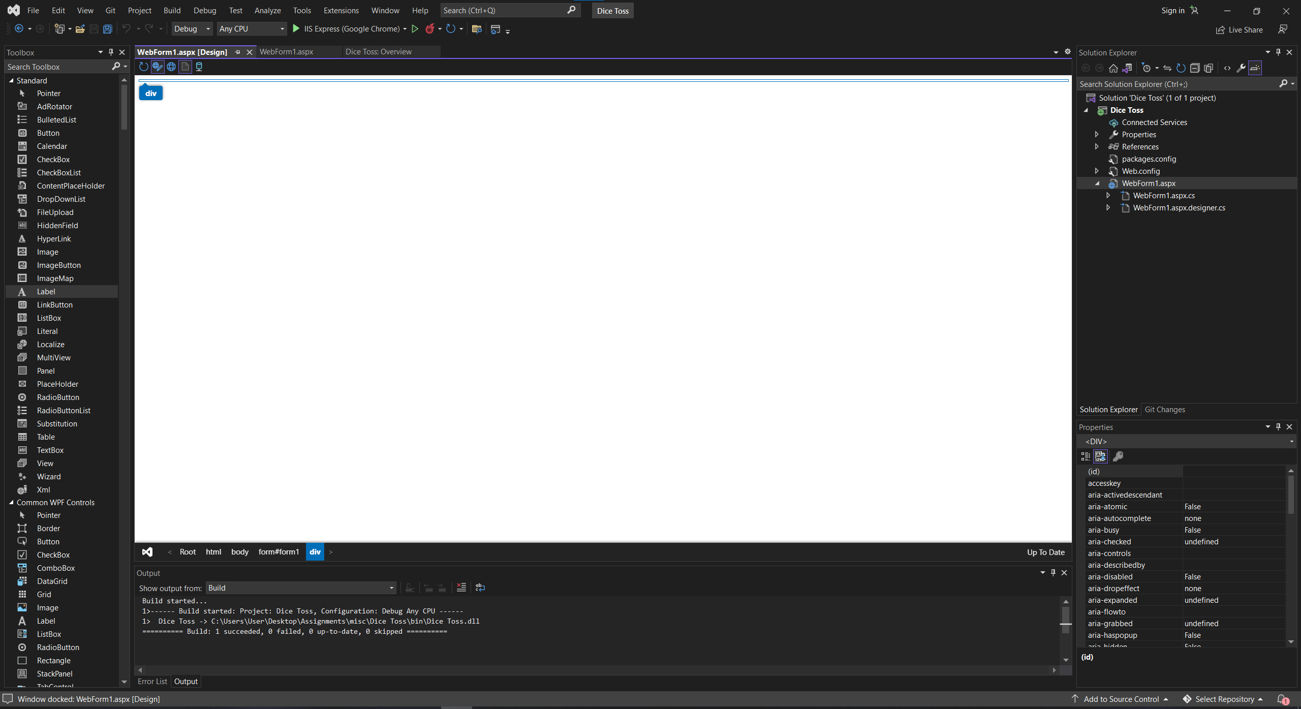 無法在設計器視圖中拖放或編輯 Visual Studio Community Edition 2022 for ASP.NET Web Forms (C#) 中的工具箱元素