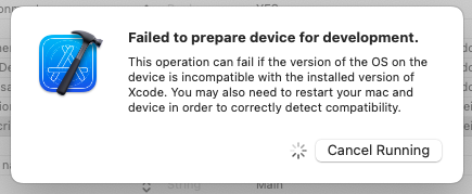 添加 DeviceSupport 后 Xcode 出錯:無法為開發準備設備
