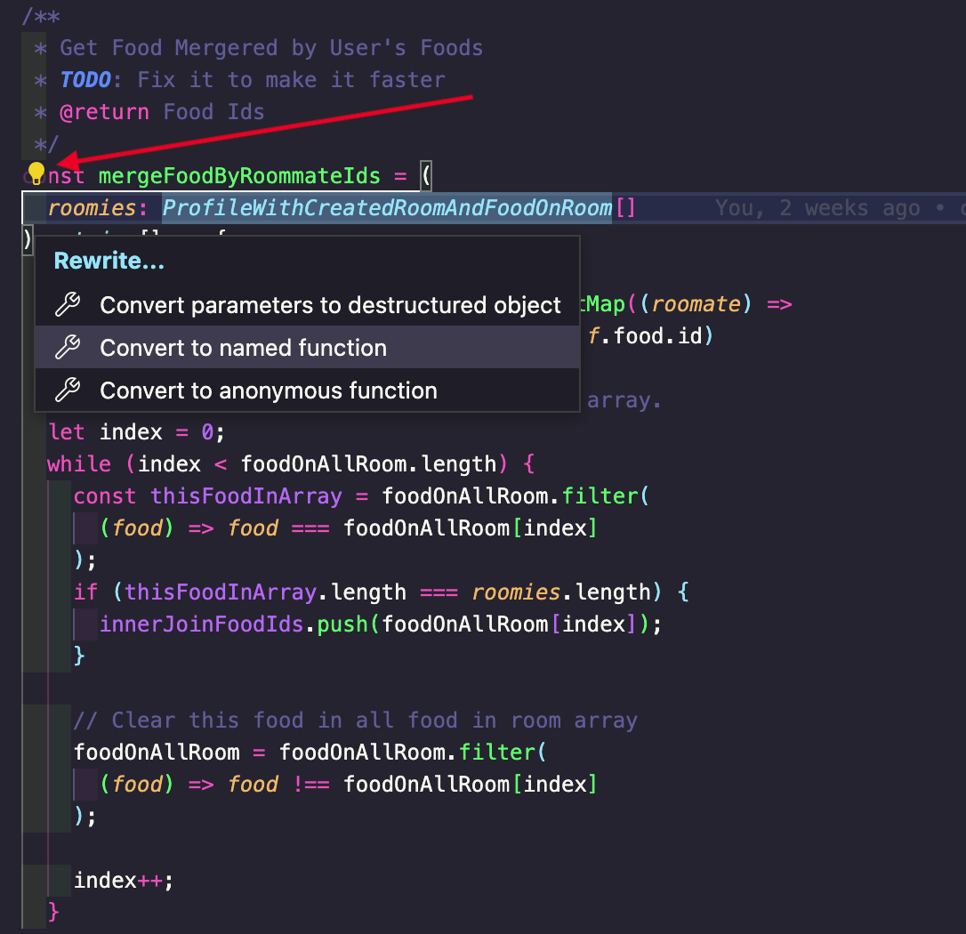 關閉 VSCode“轉換為命名函式”提示