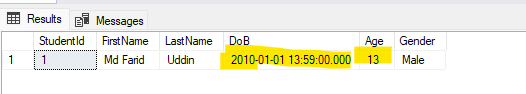 在 T-SQL 和 ASP.NET Core MVC 中獲取從生日開始計算的年齡