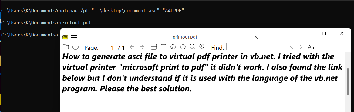 如何在 vb.net 中生成 asci 檔案到虛擬 pdf 列印機
