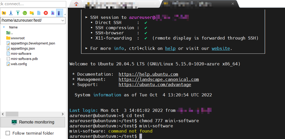 asp.net core 3.1自帶單檔案 linux-x64，ubuntu 20.04無法運行app